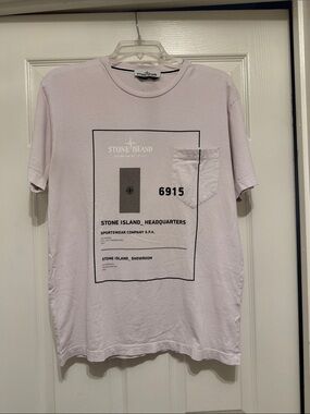 Stone Island Light Pink Graphic Pocket Tee